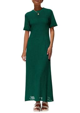 PRETTYGARDEN Womens Eyelet Cover Up Dress 2025 Summer Vacation Resort Maxi Dresses Beach Short Sleeve Hollow Out Sundress (Green,X-Large)