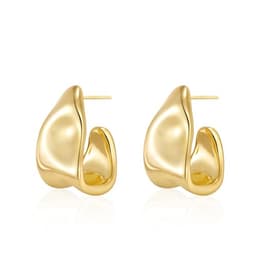 Amicon Gold Earrings for Women,14k Gold Plated Chunky Gold Stud Earrings Statement Cute Hypoallergenic Trendy Jewelry Gifts