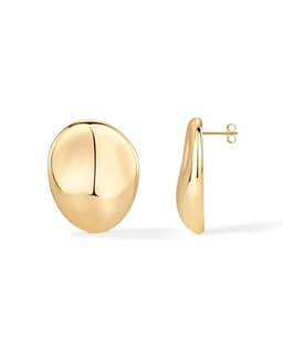 PAVOI 14K Yellow Gold Plated Sterling Silver Posts Chunky Vintage Organic Hammered Geometric Earrings for Women | Statement Earring Pair