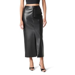 The Drop Women’s Larissa Vegan Leather Maxi Skirt, Black, XL