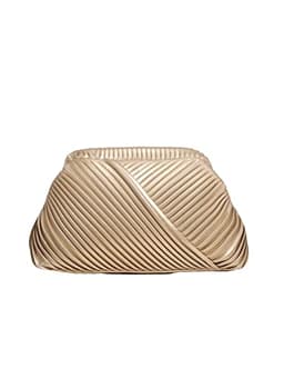 Verdusa Women's Ruched Clutch Handbags PU Leather Evening Bag Mini Purse Gold one-size