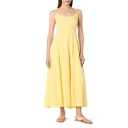 The Drop Women’s Luna Scoop Neck Linen Maxi Dress, Pale Banana, L