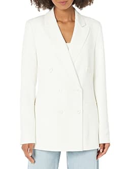 The Drop Women's Kurt Double Breasted Blazer, Ivory, Large