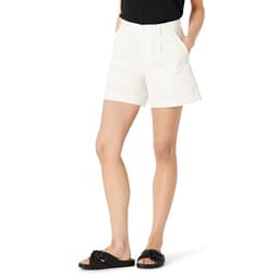 Amazon Essentials Women's High-Rise Relaxed-Fit Elastic Back Short, White, 14