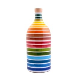 Antico Frantoio Muraglia | Premium Italian Extra Virgin Olive Oil | First Cold Pressed Gourmet EVOO | RAINBOW Arcobaleno Collectible Handmade Ceramic Bottle | 16.9 Fl.oz (500 ml)