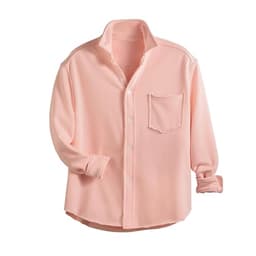 Hixiaohe Relaxed Button-Up Shirt Womens Tops Collared Long Sleeve Work Blouse V Neck Shirts Business Casual Outfits for Women(Light-Pink,L)