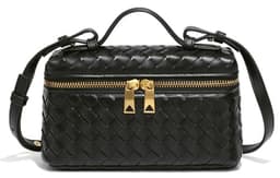 Trendy Woven Crossbody Purse Square Box Bags Women Shoulder Bag Cute Satchels Mini PU Leather Top-Handle Tote Handbag