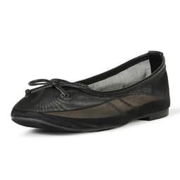 The Drop Women's Pepper Ballet Flat with Bow, Black Mesh, 9.5