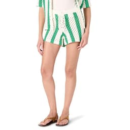 The Drop Women’s Maddox Crochet Short, Emerald Stripe, XL