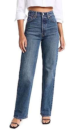 Levi's Women's Ribcage Full Length Jeans, Valley View, Blue, 32