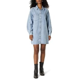The Drop Women’s Katerina Denim Shirtdress, Light Stone, L