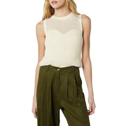 The Drop Women's Mora Sleeveless Crochet Top Whisper White, L