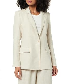 The Drop Women's Blake Long Blazer, Natural Linen, XL