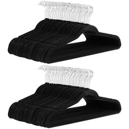Amazon Basics Slim Velvet, Non-Slip Suit Clothes Hangers, Pack of 100, Black