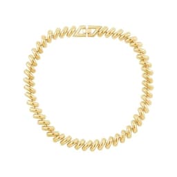 Amazon Essentials Chunky Bracelet, Yellow 23K Gold, 6.75"