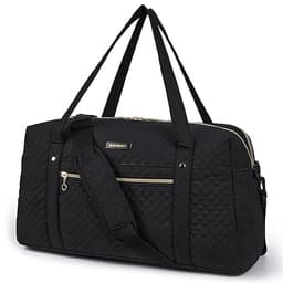 Travel Duffle Bag, BAGSMART 37L Weekender Overnight Bag with Wet Pocket for Women, Large Carry On Bag with Laptop Compartment and Shoes Bag for Travel, Business Trips, Sports(Black)