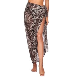 Ekouaer Sarong for Women Swimsuit Cover Up Long Women's Pool Beach Wrap Skirt Swimwear Bikini Cover-ups Leopard