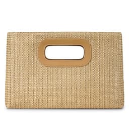 Top Handle Straw Clutch Handbags for Women, Summer Shoulder Crossbody Bag Raffia Evening Bag Woven Clutch for Beach, Travel, Parties, Khaki